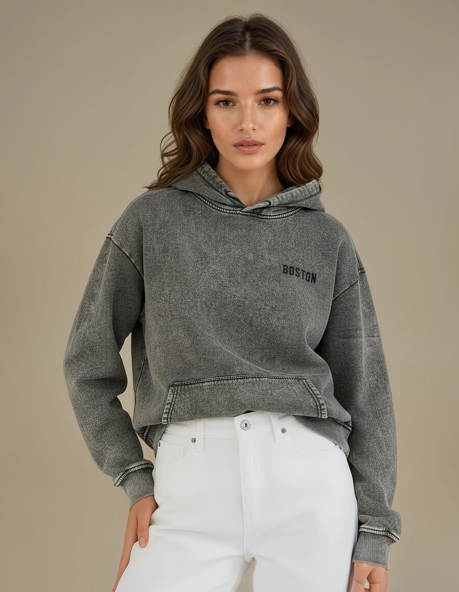 Grey washed hoodie